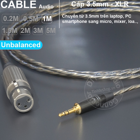 Dây micro canon sang 3.5 unbalanced cắm cho Laptop Smartphone Camera Smartphone