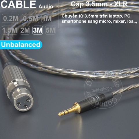Dây micro canon sang 3.5 unbalanced cắm cho Laptop Smartphone Camera Smartphone