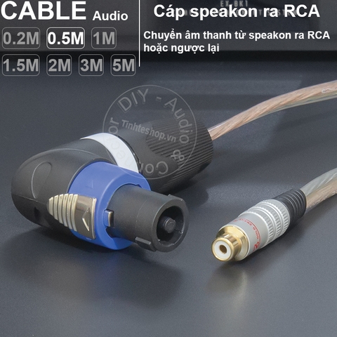 Dây speakon sang hoa sen DIY 0.2 đến 5 mét - Speakon to RCA female cable