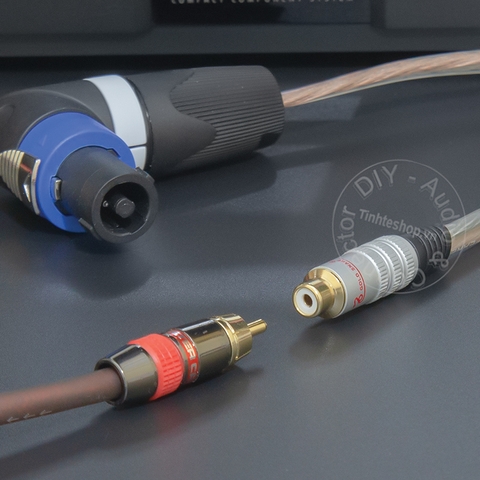 Dây speakon sang hoa sen DIY 0.2 đến 5 mét - Speakon to RCA female cable