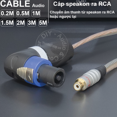 Dây speakon sang hoa sen DIY 0.2 đến 5 mét - Speakon to RCA female cable