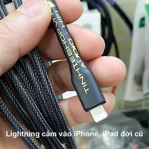 Dây chuyển nhạc từ iPhone iPad sang Mixer Loa kiểm âm - Lightning to 2 6.35mm cable