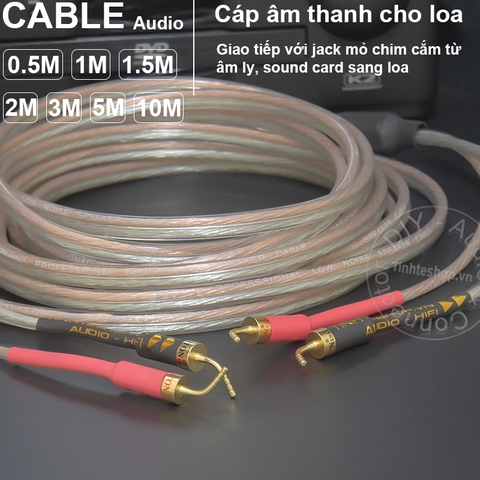 Dây loa jack mỏ chim 1 vế DIY 0.5 đến 10 mét - Audio cables for DIY amplifiers and speakers