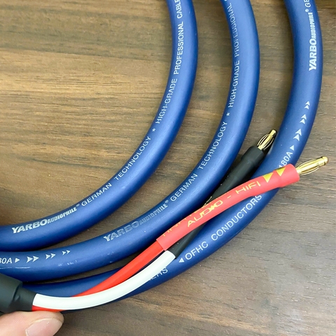 Dây loa đồng tinh khiết OFHC Yarbo 2.5mm 1 vế đã lắp sẵn đầu bắp chuối đèn lồng