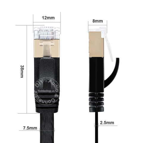 Cáp mạng Cat7 10Gb STP chống nhiễu siêu mỏng 1.5 mét đến 20 mét King-Master - Cat7 SPT network cable 10Gbps 600MHz