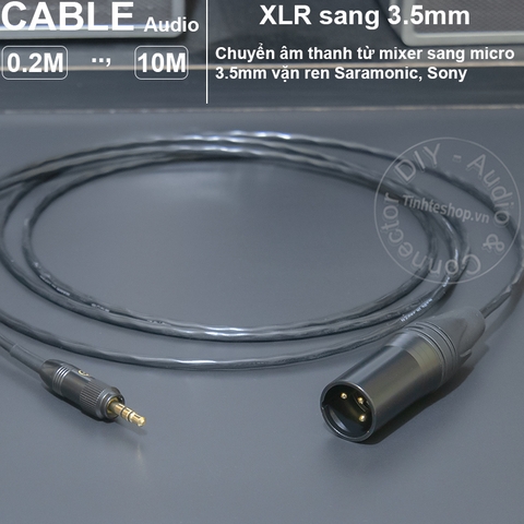 Dây micro Saramonic 3.5mm sang canon - 3.5mm male to XLR male adapter for Saramonic and Sony microphone receivers into mixer