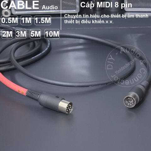 Cáp DIN 8 2 đầu đực cho Loa Thiết bị điều khiển - DIN 8P male cable