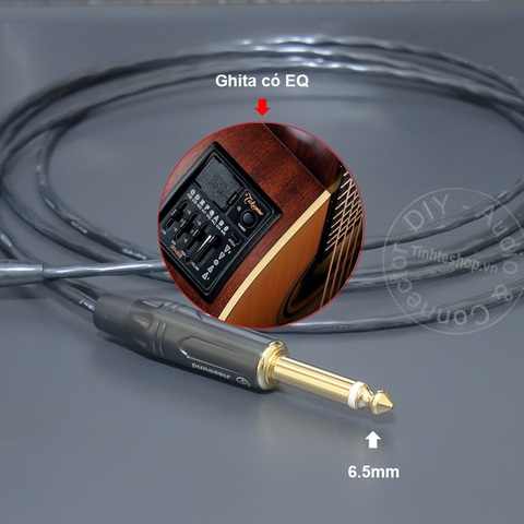 Cáp mini XLR 4 pin sang 6.5mm cho Shure với Ghita Mixer