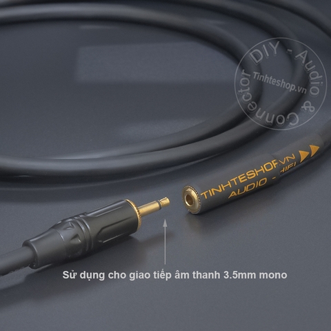 6.5mm mono đực sang 3.5mm mono cái cắm micro không dây vào Mixer Loa kéo hát karaoke