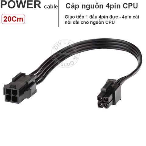 Cáp nguồn 8pin CPU 4+4 nối dài 20Cm - 8 pin male to female CPU power cable