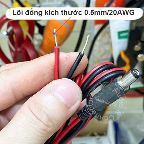 Dây nguồn DC 5.5x2.1mm lõi đồng 0.5mm 20AWG