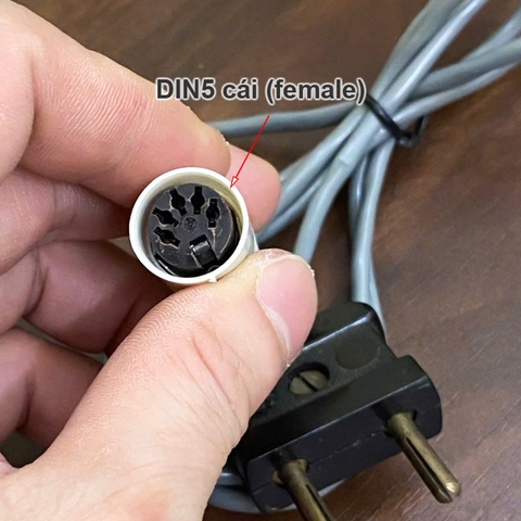 Dây nguồn phích 2 chân sang jack DIN 5 cái cho âm ly cổ Châu Âu