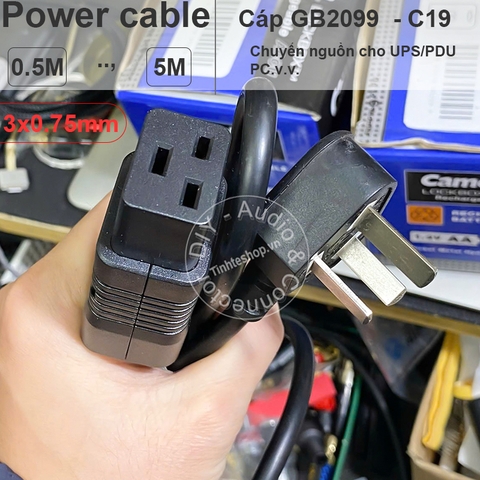 Dây nguồn 3 chấu chân chéo GB2099 sang IEC320 C15