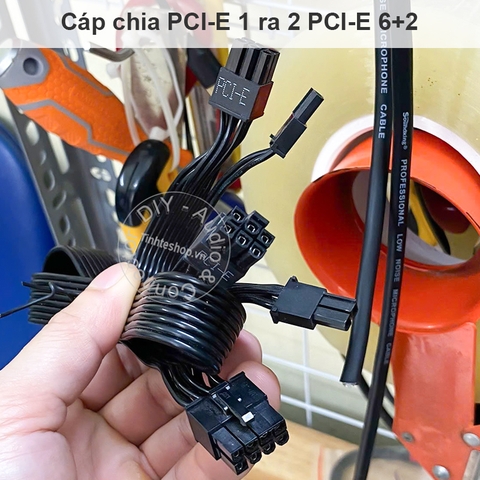 Dây nguồn PCI E 8pin sang 2 đầu 8pin PCI-E 6+2 60Cm