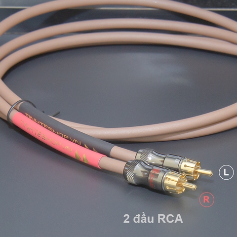 Dây hoa sen đồng 6N mạ bạc 0.1 đến 5 mét 1 cặp - 1 pair DIY silver-plated copper RCA audio cable