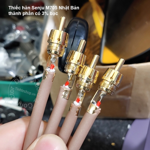 Dây hoa sen đồng 6N mạ bạc 0.1 đến 5 mét 1 cặp - 1 pair DIY silver-plated copper RCA audio cable