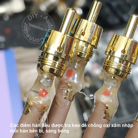 Dây hoa sen đồng 6N mạ bạc 0.1 đến 5 mét 1 cặp - 1 pair DIY silver-plated copper RCA audio cable