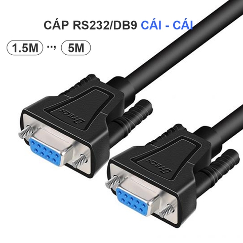 Dây RS232 9 chân đầu đực sang đầu cái đấu thẳng DTECH DT9005B kích thước từ 1.5 mét đến 5 mét