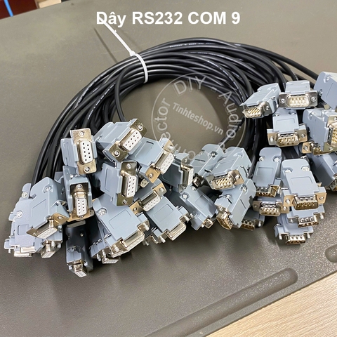 Cáp COM DB9 đực cái vỏ ốp nhựa - RS232 9pin cable