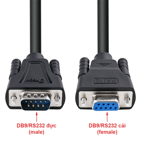 Dây RS232 9 chân đầu đực sang đầu cái đấu thẳng DTECH DT9005B kích thước từ 1.5 mét đến 5 mét