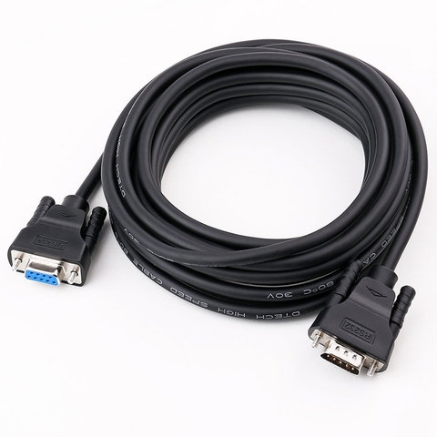 Dây RS232 9 chân đầu đực sang đầu cái đấu thẳng DTECH DT9005B kích thước từ 1.5 mét đến 5 mét