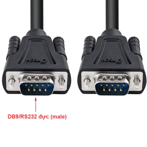 Cáp COM 9 chân 2 đầu đực đấu thẳng DTECH DT-9005A