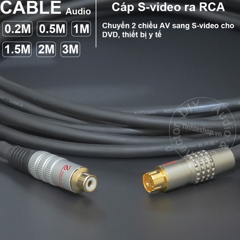 Cáp S-video ra AV DIY 0.2 đến 5 mét - RCA female to Svideo male cable