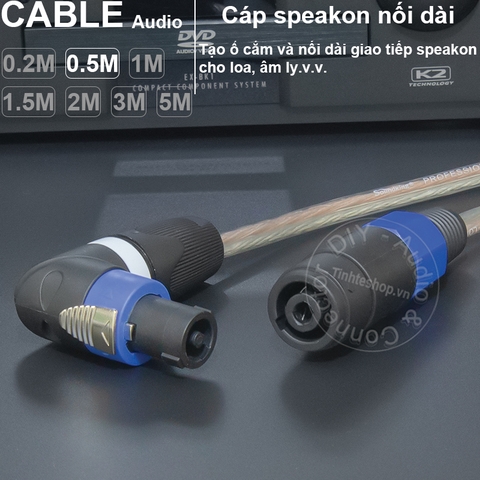 Cáp loa nối dài DIY 0.2 đến 10 mét - Speakon audio cable extension plug for Power Amplifier Speakers