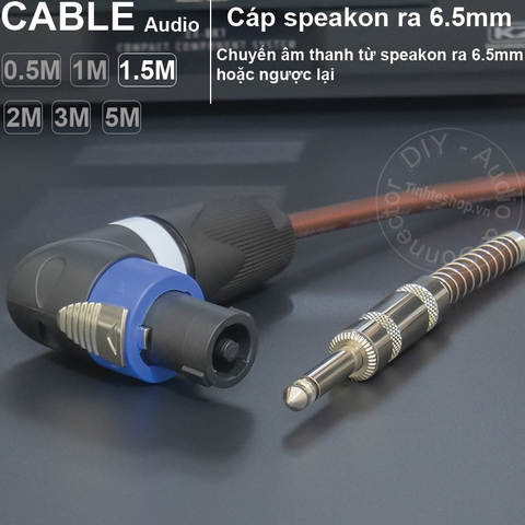 Dây loa sang 6.5mm chuyển từ Bộ đẩy sang Loa Âm ly DIY 0.5 đến 10 mét - Speakon to 1/4 mono cable