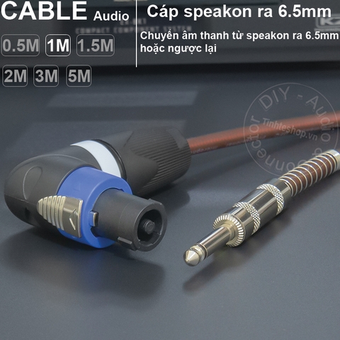 Dây loa sang 6.5mm chuyển từ Bộ đẩy sang Loa Âm ly DIY 0.5 đến 10 mét - Speakon to 1/4 mono cable