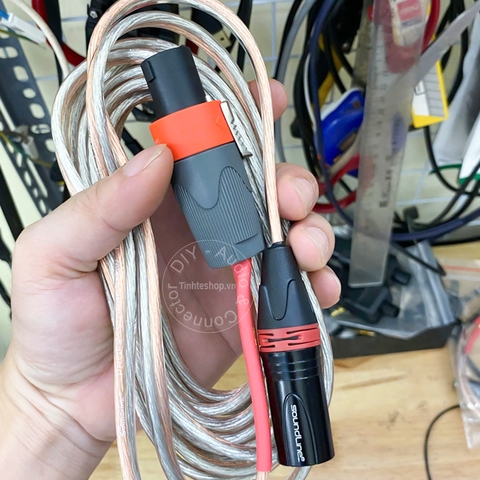 Dây từ Cục đẩy sang loa công suất 1200W - Speakon to XLR male speaker cable OFC copper core 2x2.5mm