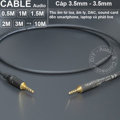 Cáp thu nhạc phát live cổng 3.5mm từ Mixer Âm ly DAC - 3.5mm 3-pole to 3.5mm 4-pole audio cable for recording and streaming on smartphones and tablets.