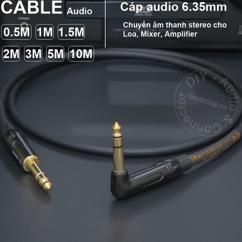 Dây 6 ly TRS balnced DIY 0.5 đến 10 mét - 6.35mm stereo audio cable