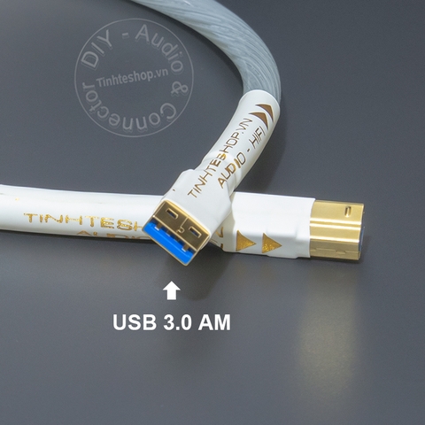 Dây USB 3.0 AM BM đồng mạ bạc nâng cấp âm thanh nhạc số cho HDD box DAC Laptop PC