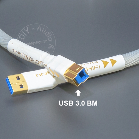 Dây USB 3.0 AM BM đồng mạ bạc nâng cấp âm thanh nhạc số cho HDD box DAC Laptop PC