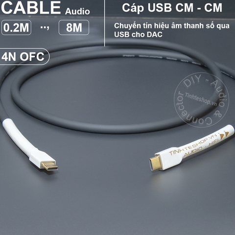Cáp USB C sang USB C chơi nhạc từ Smartphone Laptop sang DAC - High performance USB Type C cable for digital music