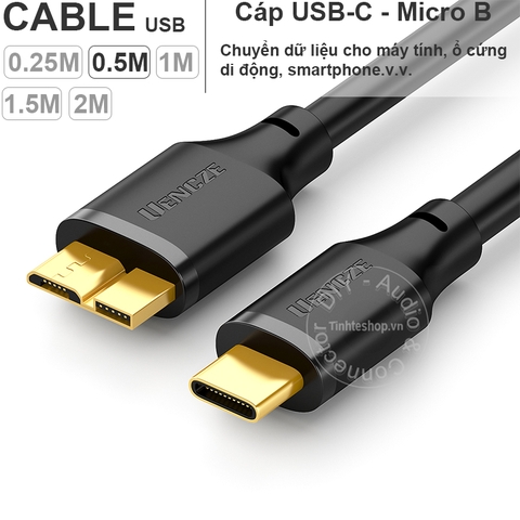 Cáp USB C sang micro USB 3.0 cho ổ cứng di động 0.25 mét đến 2 mét - USB type-C to USB 3.0 cable micro BM