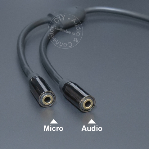 USB C sang 3.5 1 bên micro 1 bên audio 20Cm - Type-C audio cable divided into 2 3.5mm ports, one side microphone, one side HIFI audio DAC ALC5686