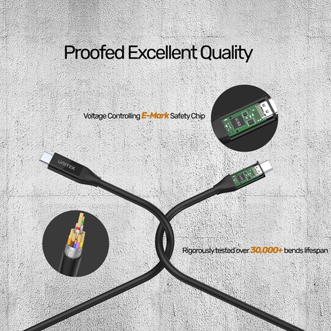 Cáp USB C 4 thunderbolt 40Gbps 8K@60Hz - USB 4 (USB-IF Certified) 100W PD Fast Charging Cable with 8K@60Hz and 40Gbps