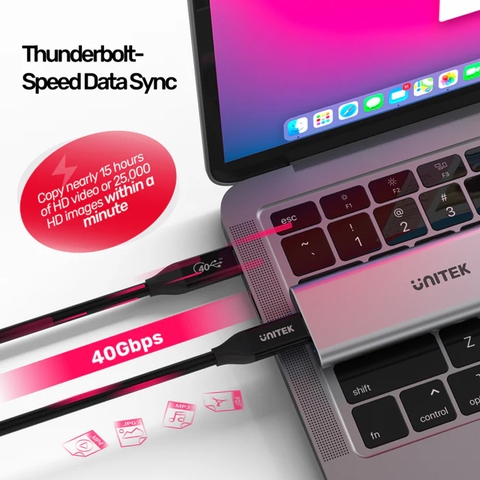Cáp USB C 4 thunderbolt 40Gbps 8K@60Hz - USB 4 (USB-IF Certified) 100W PD Fast Charging Cable with 8K@60Hz and 40Gbps