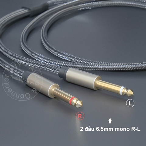 Dây USB type C sang 6.5mm 2 đầu R-L DAC 32bit - USB C to 6.35mm 2-port cable transfers audio from Smartphone Tablet Laptop to Speaker Mixer