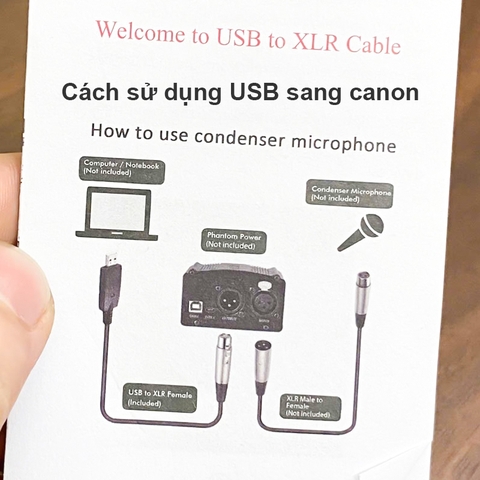 USB sang canon cắm Microphone condenser cho Laptop PC