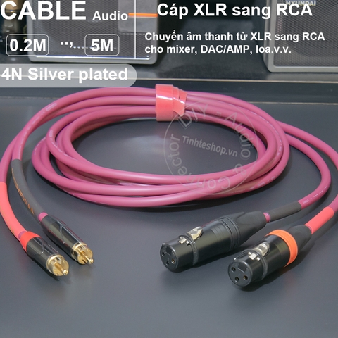 Dây canon cái sang RCA lõi đồng mạ bạc chuyển âm thanh từ Mixer DAC sang Loa Âm ly