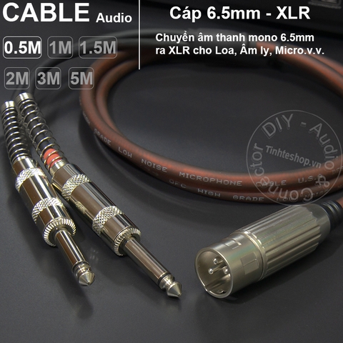 Cáp canon đực ra 2 jack 6ly mono DIY 0.5M đến 5M - 2 jack 6.5mm mono to XLR male cable