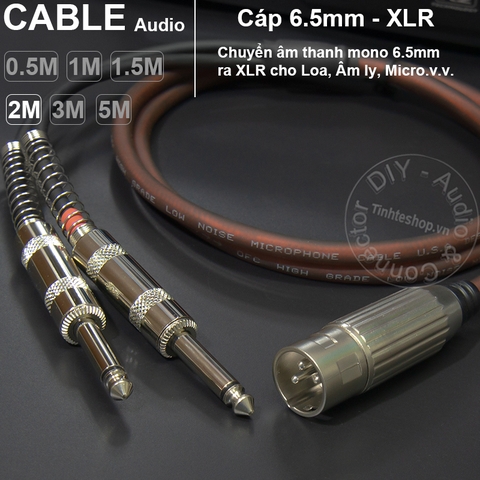 Cáp canon đực ra 2 jack 6ly mono DIY 0.5M đến 5M - 2 jack 6.5mm mono to XLR male cable