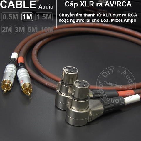 Dây canon cái sang AV 1 cặp DIY dài 0.5M đến 10M - XLR female to RCA cable