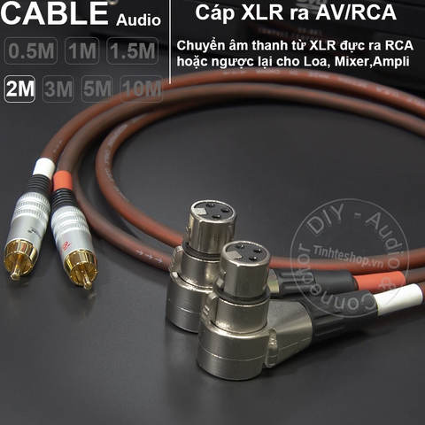 Dây canon cái sang AV 1 cặp DIY dài 0.5M đến 10M - XLR female to RCA cable