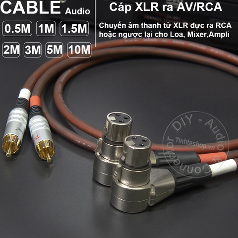 Dây canon cái sang AV 1 cặp DIY dài 0.5M đến 10M - XLR female to RCA cable
