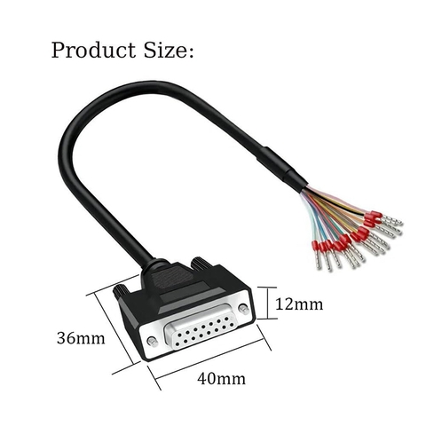 Dây RS232 DB15 cái bóp cos đấu nối terminal tùy chỉnh độ dài giao tiếp theo yêu cầu