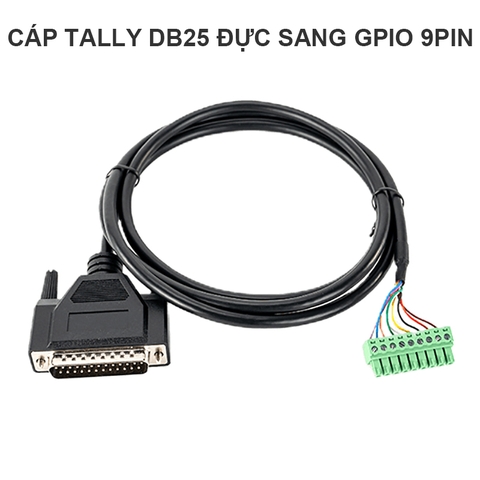 Cáp Tally DB25 đực sang GPIO 9PIN terminal Euro block
